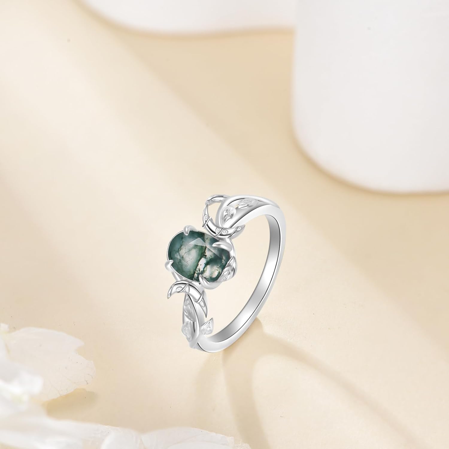 Triple Moon Ring for Women Sterling Silver Pentagram Triple Moon Ring Jewelry Gifts Size 7 - Image 2