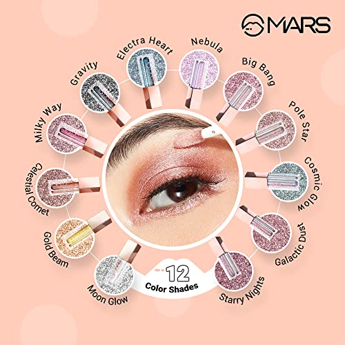 MARS Metallic Liquid Glitter Eyeshadow | Waterproof & Highly Pigmented | Smooth Glide Formula (5.5ml) (07-Nebula) - Image 4