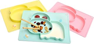 Totority 1Pc Silicone Utensílio Resto Bandeja De Jantar Tigela De Arroz De Bebê De Uma Peça