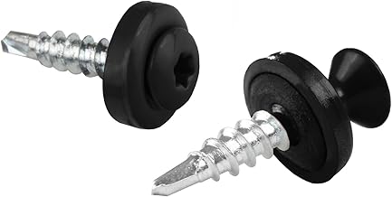 Trapezoidal Sheet Screws PAROTEC, Self-Drilling and Self-Tapping Screws with EPDM Sealing Washer, Truss Head, TX20, 4.8 mm x 20 mm, RAL 9005 Black, 250 Pieces