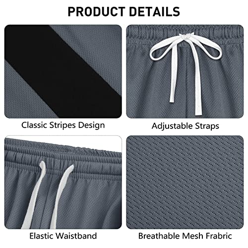 Resinta 4 Pack Toddler Boys' Mesh Shorts Active Basketball Shorts With Drawstring Fast Dry Athletic Performance Shorts, 5T #TOP2