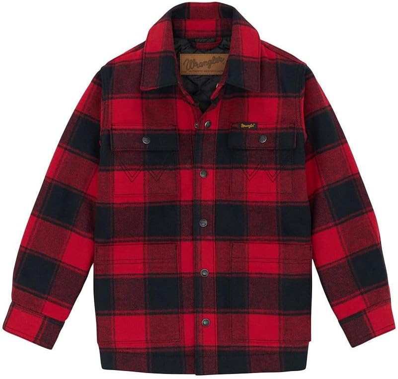 Boy's Red Buffalo Flannel Shirt Jacket
