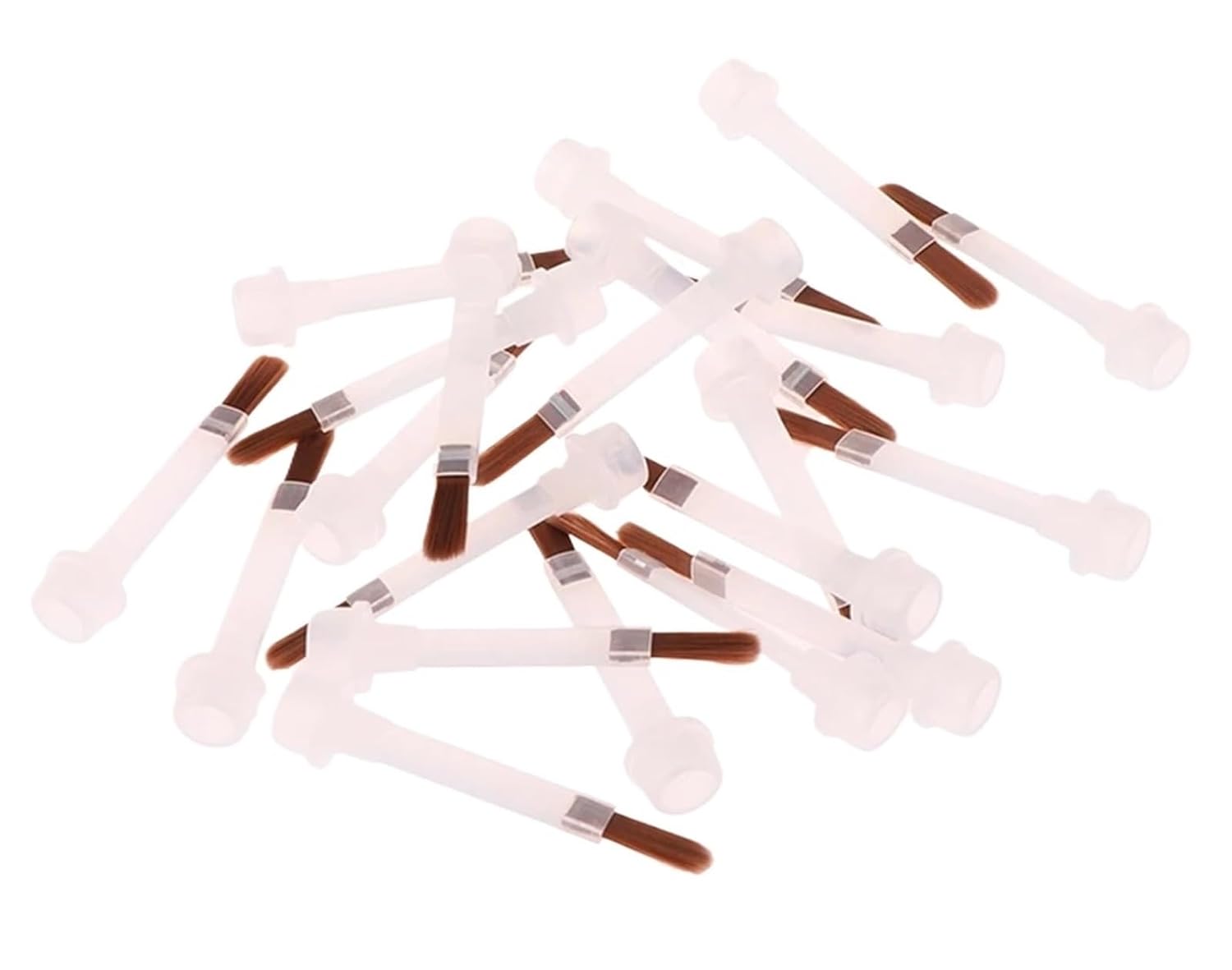 Nail Polish Brush Replacement 80/160/320pcs Disposable Nail Polish Brush For 15ml Bottle Replacement Brown Hair Art Applicators(160pcs)