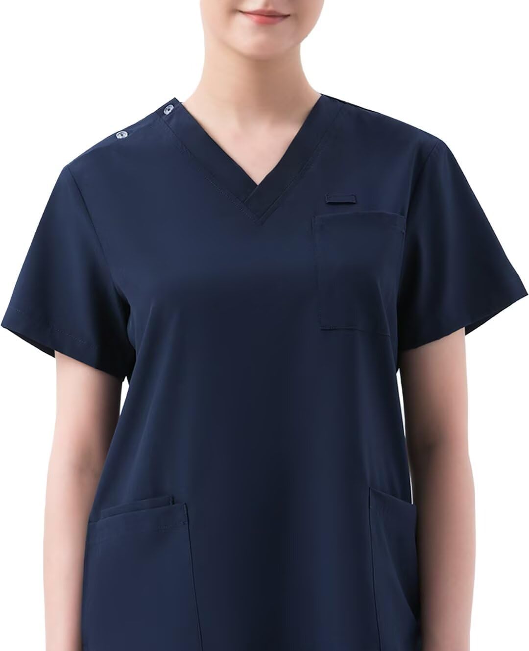 Scrubs for Women Set Modern V Neck Scrub Top & Cargo Pants Nursing Scrubs with 6 Pockets - Image 4
