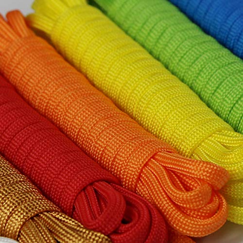10 Farben Paracord Armband Schnüre Fallschirmschnur Survival 7 Strängen Nylon Seil 550 DIY Handgemachte Webart für Armband, Schlüsselanhänger, Anhänger, Hundeleinen, Zeltseil, Paracord Accessoires