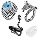 Produktbild PPX 3 Stück Teufel-Augen-Ring der Männer Blaue Augenund Drachen Stil Ring und Schlange Modellierung Ringe Öffnung Einstellbar Finger Ring Schmuck-mit Aufbewahrungsbox