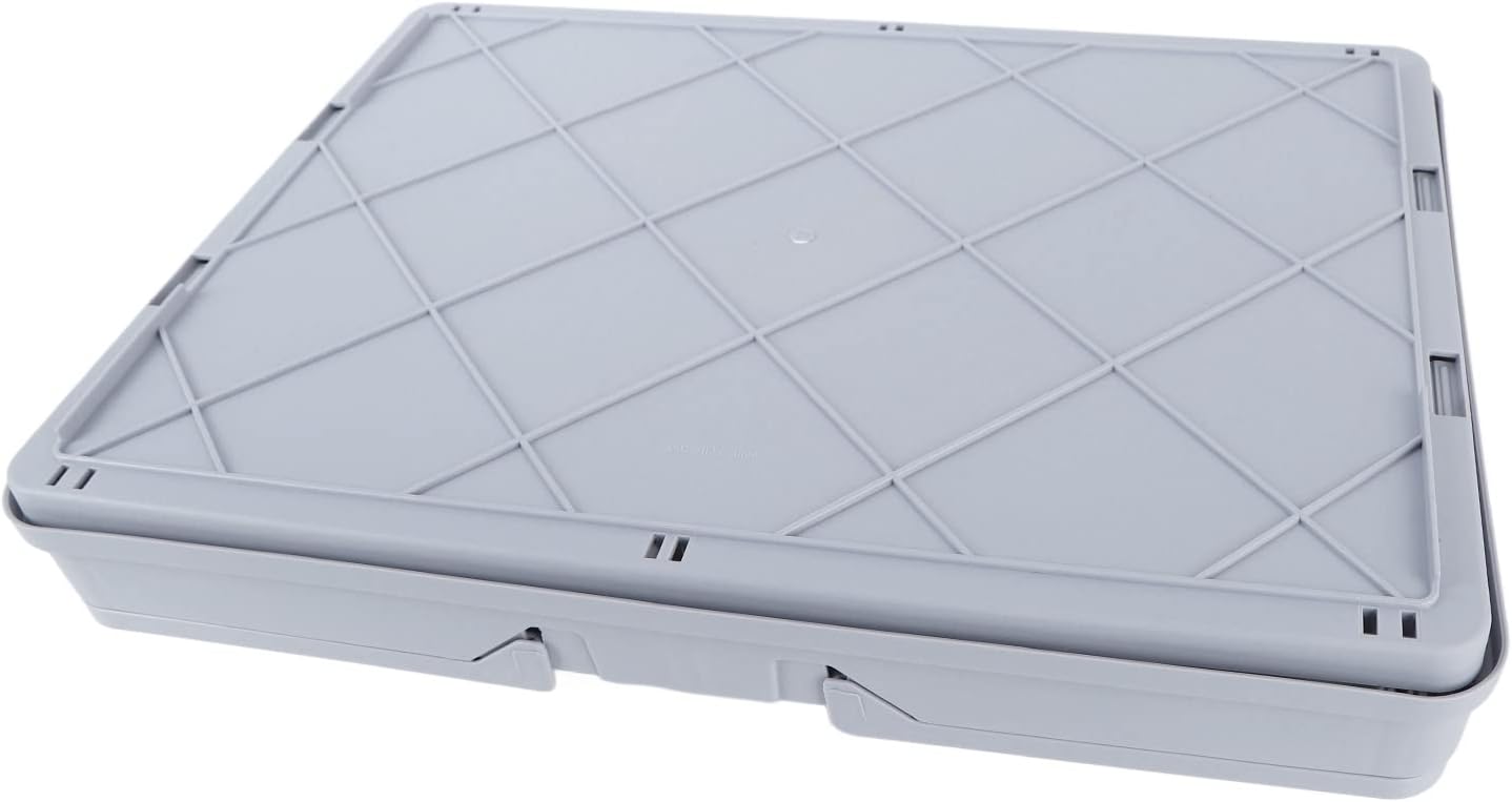 Pilipane Collapsible Baskets with Handles Foldable Storage Crates Plastic Grocery Shopping Baskets for Home Kitchen Office PP Material 44.5x31.7x25.8cm (White Large)