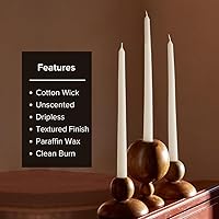 Vista 2 de Simply Soson Juego de 30 velas altas color marfil, sin goteo, a granel