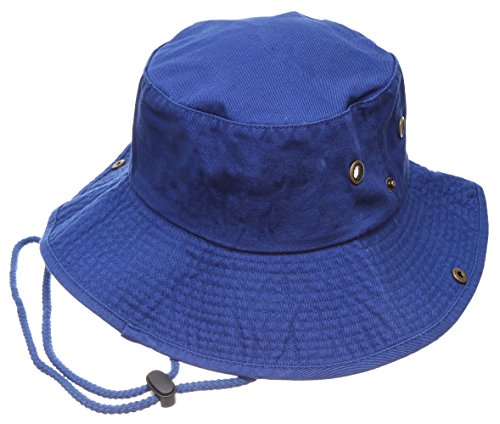 Summer Outdoor Boonie Hunting Fishing Safari Bucket Sun Hat With Adjustable Strap (Royal Blue,Lxl) #TOP1