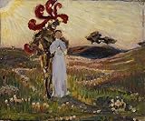 YYHAIR Affiches D'illustration Art Peinture sur Toile De célèbres tableaux Esquisse pour Le chevalier et la servante Sven Richard Bergh pour la décoration du salon 60x90cm