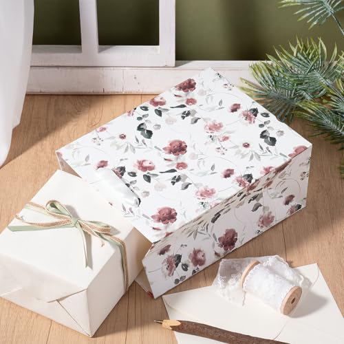 Image of Loveinside Medium Size Gift Bags, Colorful Flower Pattern Gift Bag with Tissue Paper for Shopping, Parties, Wedding, Baby Shower, Craft-4 Pack, 7 inch X 4 inch X 9 inch