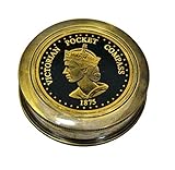 Comme sur l'image. Boussole de poche en laiton de la reine nautique victorienne vintage