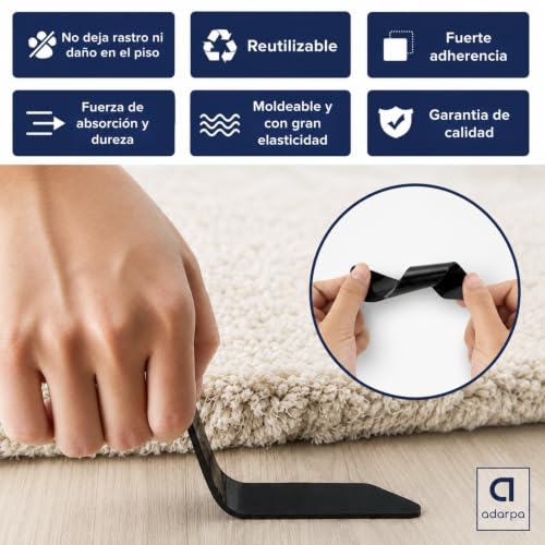 Miniatura 3 de Adarpa 32 Bases Antideslizante Alfombra, Pinzas Reutilizables Y Lavables Para Alfombras Bases Antideslizante Para Alfombras Vinilicas, Dormitorios, Baño, Salón, Cocina, Oficina, Interior Y Exterior