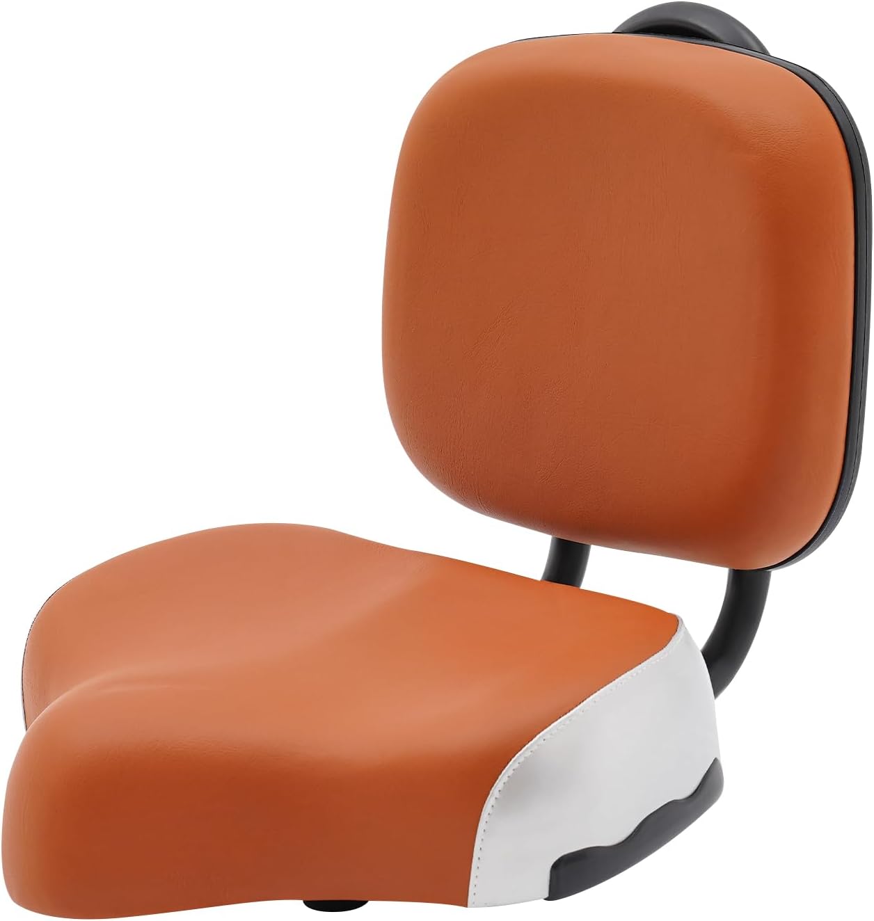 Bike Seat with Backrest, Bicycle Tricycle Saddle Seat with Back Support,Comfortable Wide Bike Seat Cushion Replacement for eBike, Tricycle, Big Bikes, Height Adjustable