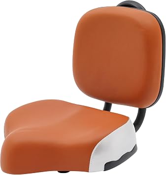 Extra Wide Bike Seat with Backrest and Comfortable Ergonomic Design for Men and Women - Adjustable Height Leather Saddle Pad for eBike, Tricycle, and Big Bikes