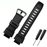 FFHAO Cinturino da polso in gomma per Casio PROTREK PRG-260/270/550/250 PRW-3500/2500/5100 Cinturino di ricambio in silicone nero da 18 mm, 18mm, agata