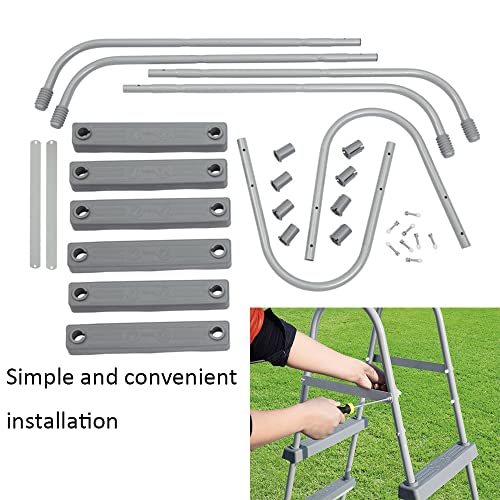 Escalera para piscina elevada de 42 pulgadas acero durable miniatura 2