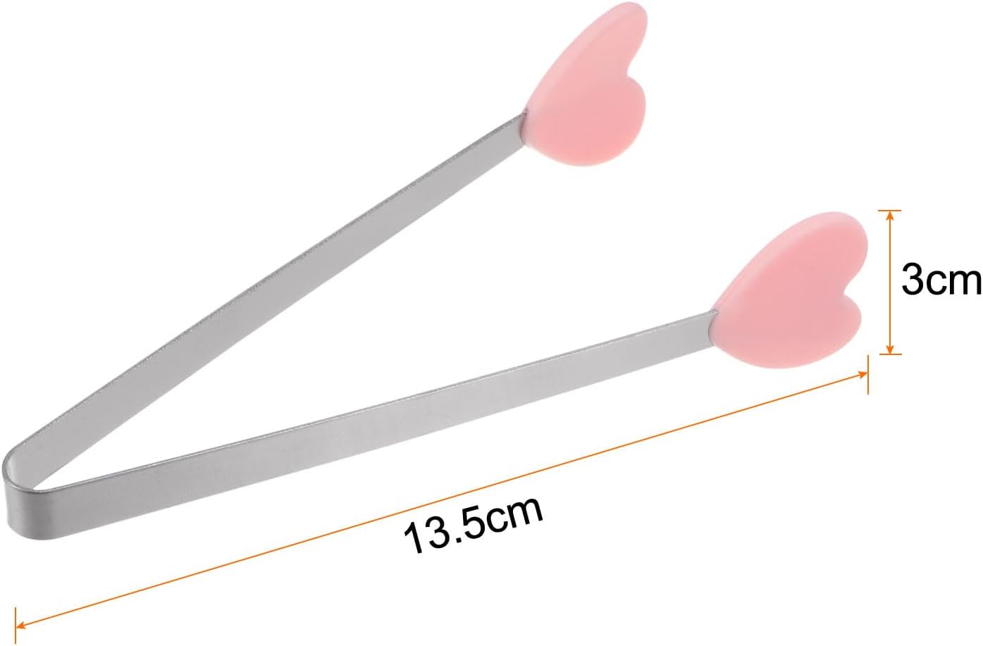 HARFINGTON Mini Food Tongs 5.3" Heart Shape Stainless Steel with Silicon Tips Small Cooking Tongs Kitchen Food Tongs Serving Tongs for Cooking Grilling BBQ Barbecue Kitchen, Pink