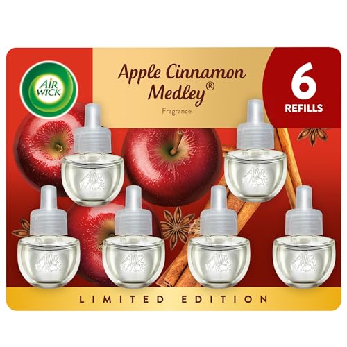 Air Wick Plug-In Scented Oil Refills 6 Count Apple Cinnamon Medley Air Freshener Essential Oils