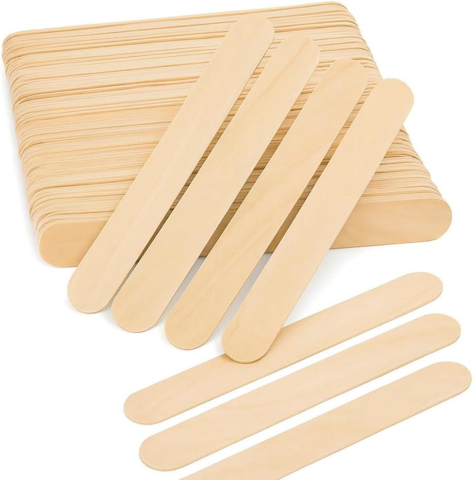 TNBL Large Disposable Wooden Waxing Spatulas Wax Applicator Sticks for Body Hair Removal, Pack of 50