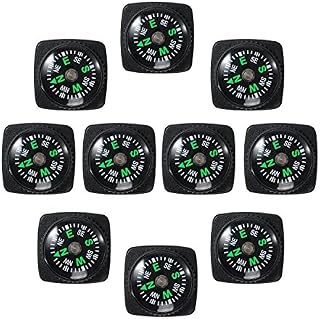 Techion 10 Pack Liquid Filled Compass Set for Emergency Survival Kits/Watchband/Paracord Bracelets