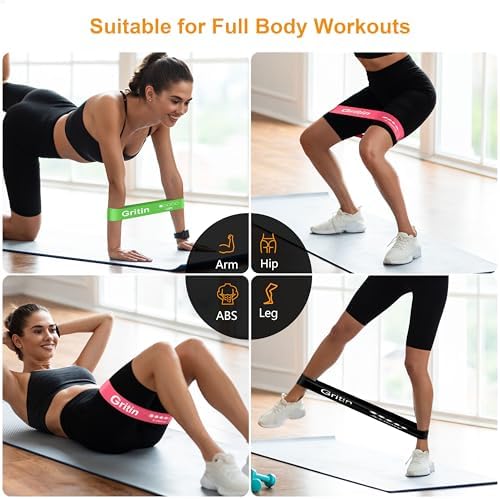 Gritin Resistance Bands, Set of 5 Skin-Friendly Resistance Exercise Band — view 5