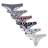 Unterhosen Damen Baumwolle Slips Sechsteiliges Set Atmungsaktiver Druck Tanga Panty Unterwäsche Ohne Naht Unterhosen- Damenunterwäsche Für Frauen Damenslips Grosse Grössen Baumwollslips Baumwoll