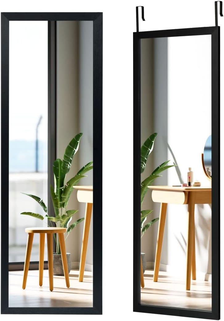 RELAX4LIFE Over Door Mirror, Full Length Hanging Mirror with Hooks
