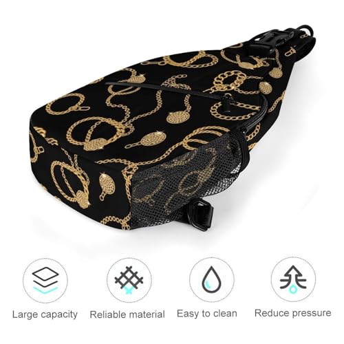 Mochila pequeña ligera con cadena dorada y correa ajustable miniatura 5