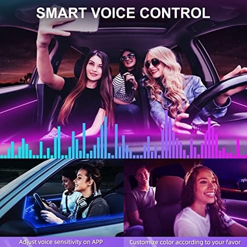 Upgraded Version Car LED Interior Strip Lights, RGB Ambient Lighting Kits, 16 Million Colors 5 in 1 with 236 inches Fiber Optic, Music Sync Rhythm and APP Control,Car Accessories for Dashboard