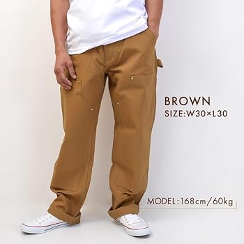 Carhartt ダブルニー ブラウン 34x30 バングラデシュ製 CarHartt(カーハート) USA製 ダブルニーワークパンツ ブラウン サイズ