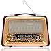 Radio w stylu retro, FM AM SW, nostalgiczne radio z głośnikiem Bluetooth, radio kuchenne, zasilane bateriami, małe przenośne radio dla seniorów, radio prysznicowe, USB/SD/TF, walizka, radio, do biura, łazienki, czerwone drewno