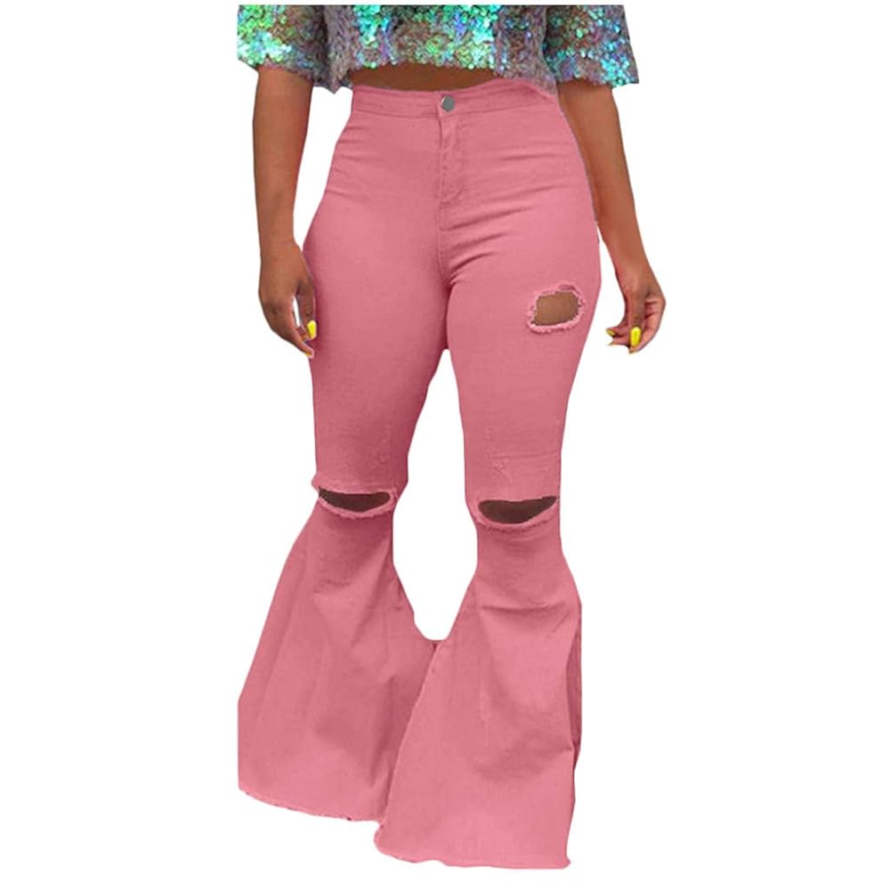 Elastic Waistband Desert Dreamer Flare Flare Pants Outfit Fashion Nova  Women Ripped Bell Bottom Jeans Extreme Flare Jeans Hipster Bootcut
