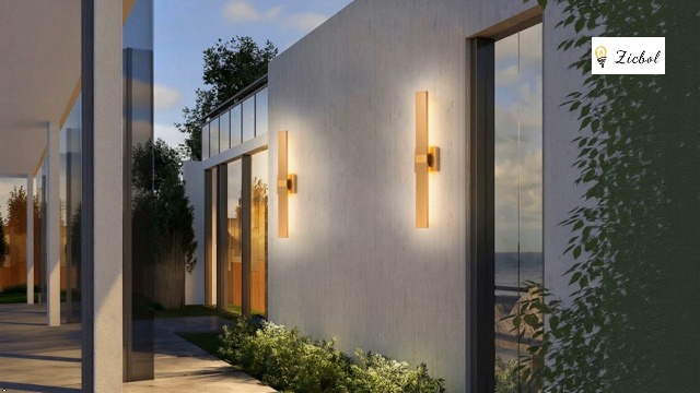 Image of Modern LED Outdoor Wall Sconce 27.2 inch Gold Outdoor Wall Lights Exterior, Outdoor Light Fixtures Wall Mount on House, Garage, Porch, Patio, Front Door etc