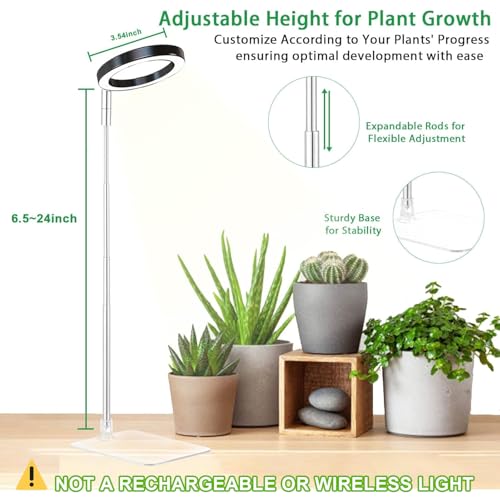 yadoker Plant Grow Light, LED Growing Light with Base Full Spectrum for Indoor Plants,Height Adjustable, Automatic Timer, 5V Low Safe Voltage,Idea for Small Plant Light — view 4