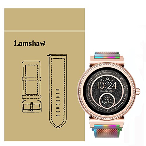 Lamshaw Quick Release Smartwatch Band for MK Access Sofie, Milanese Metal Stainless Steel Mesh Replacement Strap for MK Access Smartwatch Sofie Gen 2 (Color)