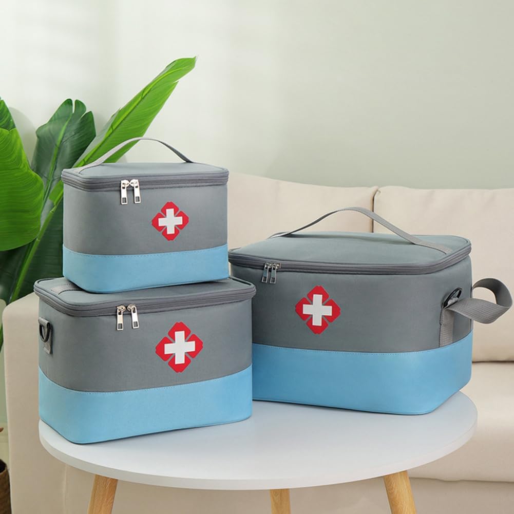 3PCS First Aid Bag - Travel Medicine Bag Case Organizer - Empty Medical Supplies Organizer Bag Portable Travel Medicine Pouch for Home Office Kitchen Traveling Hiking Cycling Work