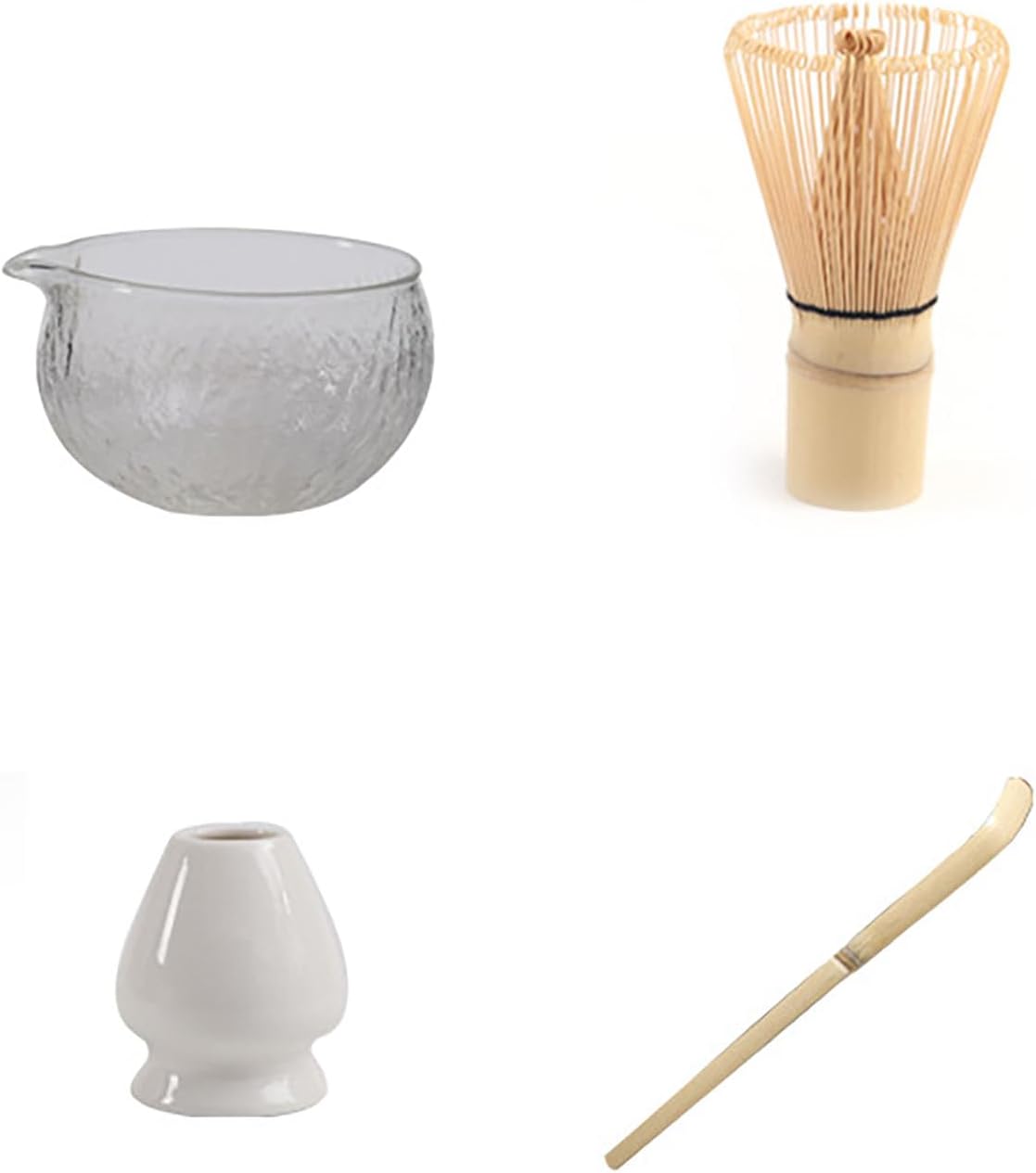 4pcs/set Matcha Tea Set Bamboo Whisk Scoop Ceramic Matcha Bowl
