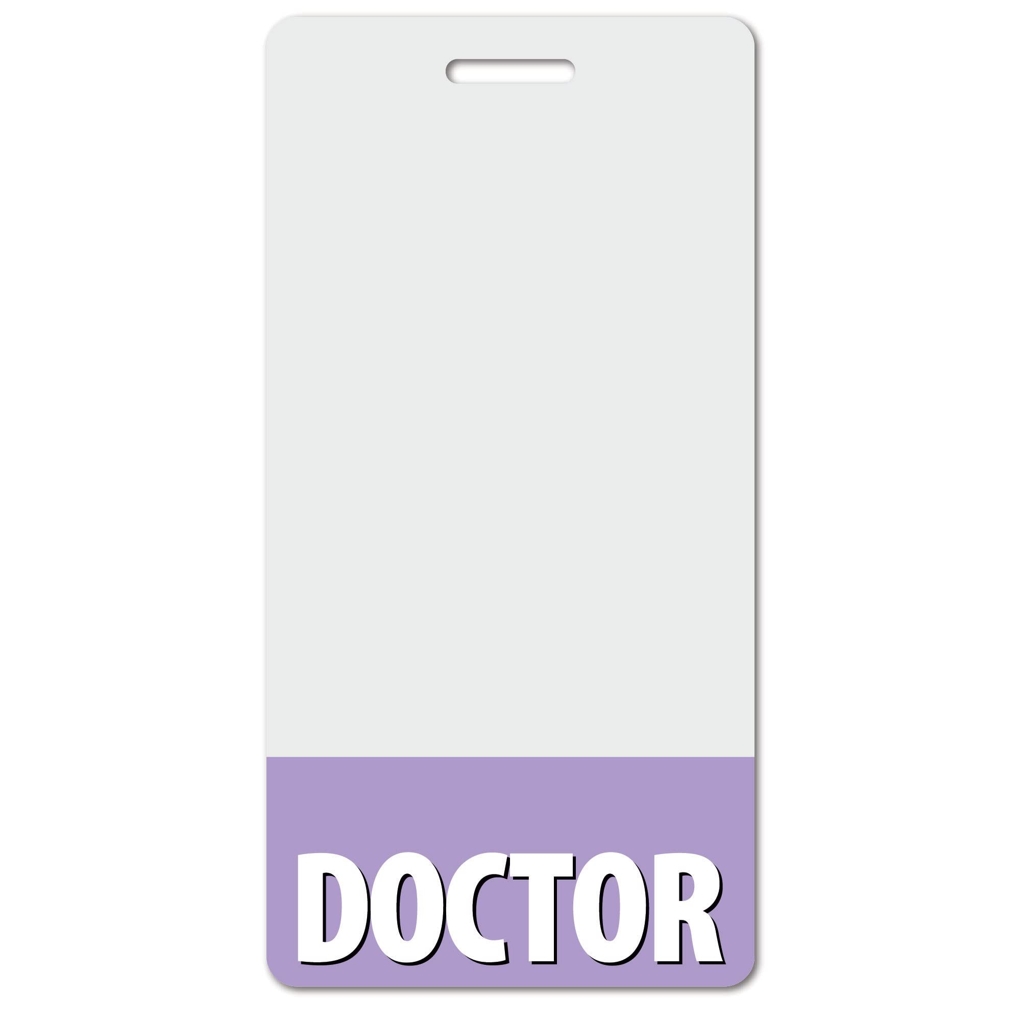Doctor Heavy Duty Vertical Light Purple (1 Pack) - Spill & Tear Proof Cards - 2 Sided USA Printed Quick Role Identifier ID Tag Backer by BadgeZoo