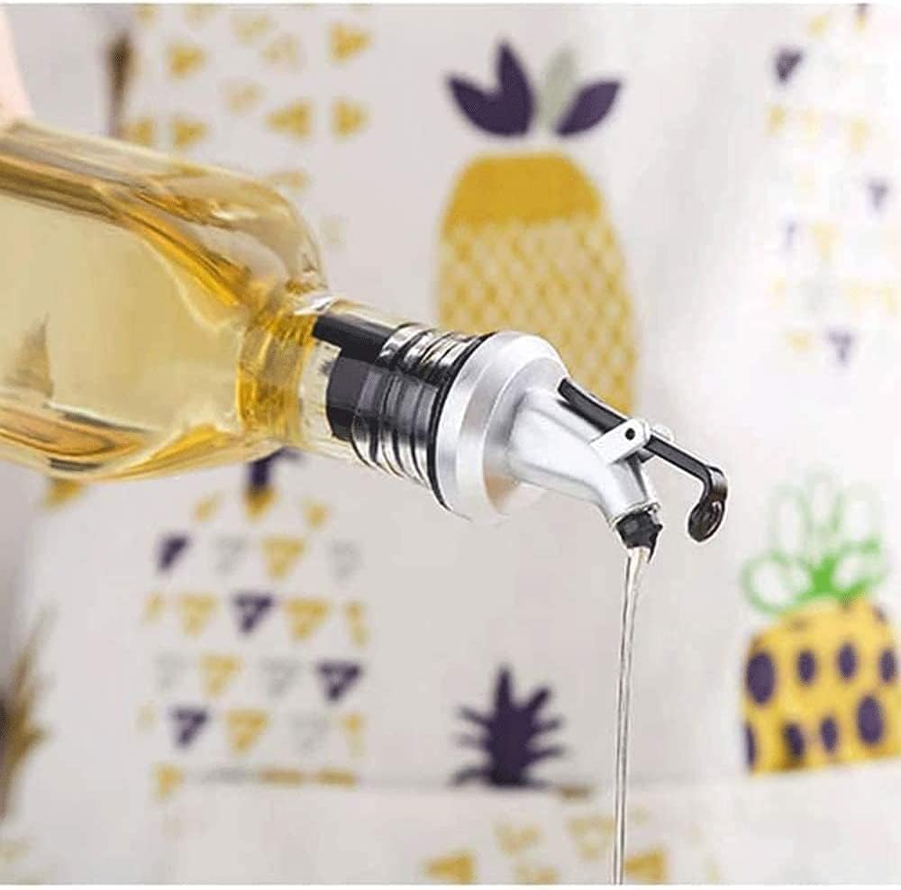Oil and Vinegar Dispenser Oil and Vinegar Dispenser, 500ml Vinegar and Oil Bottles Set with Wood Holder,Glass Oil Bottle Drizzler Sauce Cruet cooking