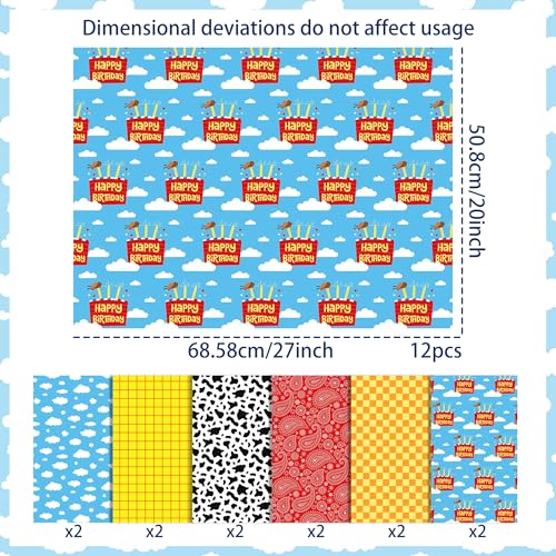 LaVenty Spielzeug Partyzubehör Geschenkpapier Cowboy Geschenkpapier Wüsten DIY Bastelgeschenk für Geburtstagsfeier Babyparty Geschenkdekoration