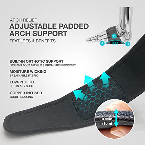 Laeto Leto New Arch Support, Built-In Orthotic Support & Unisex Adult Plantar Fasciitis Relief, Black, 1 Pack #TOP1