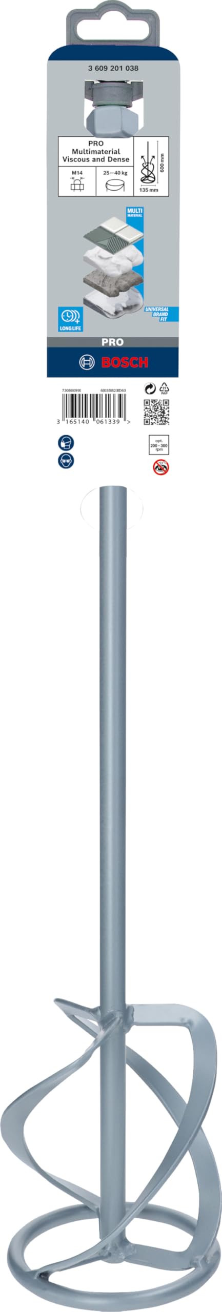 Bosch Professional Cestello agitatore (Festa-Ø: 135 mm, Quantità: 25-60 kg, Accessori Trapani)