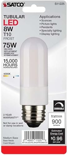 Miniatura 3 de Satco 11225-8T10/LED/HL/940/FR/DIM/CD Tubular (S11225) Tubo Estilo Estándar Bombilla LED