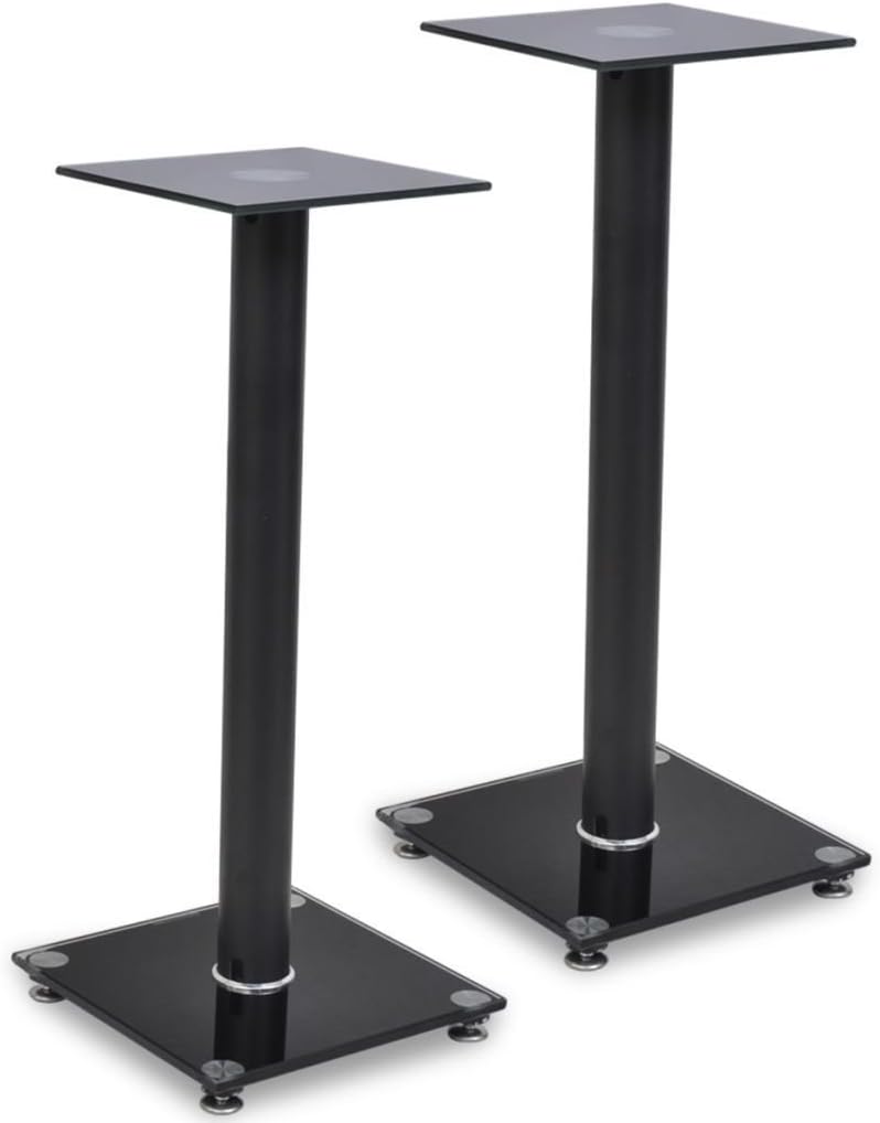 25 Home Decor Pair of Glass Aluminum Speaker Floor Stands