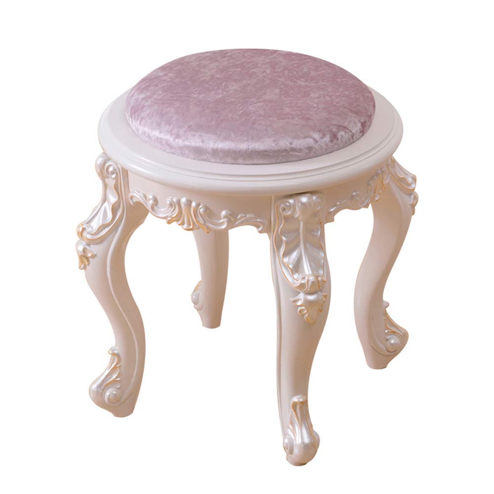 Tabouret de pansement rond en bois pour coin manucure et coiffeuse de chambre