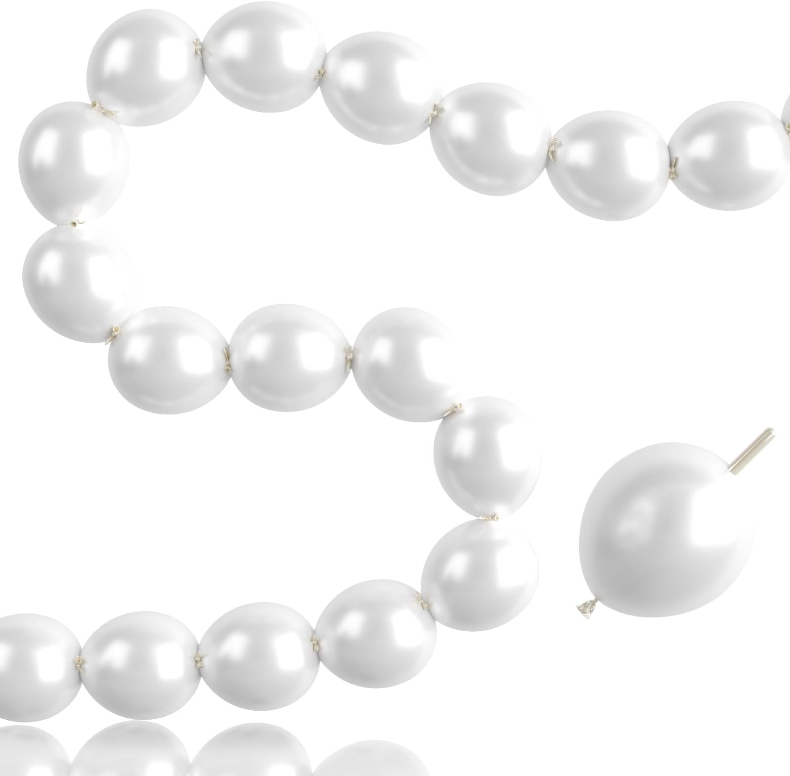 Pearl White Linking Balloons,100pcs 6 Inch Quick Link Long Balloons for Tying Balloon Arch,Tails Balloon Wall,for Wedding Anniversary Engagement Birthday Baby Shower Graduation Party Decorations
