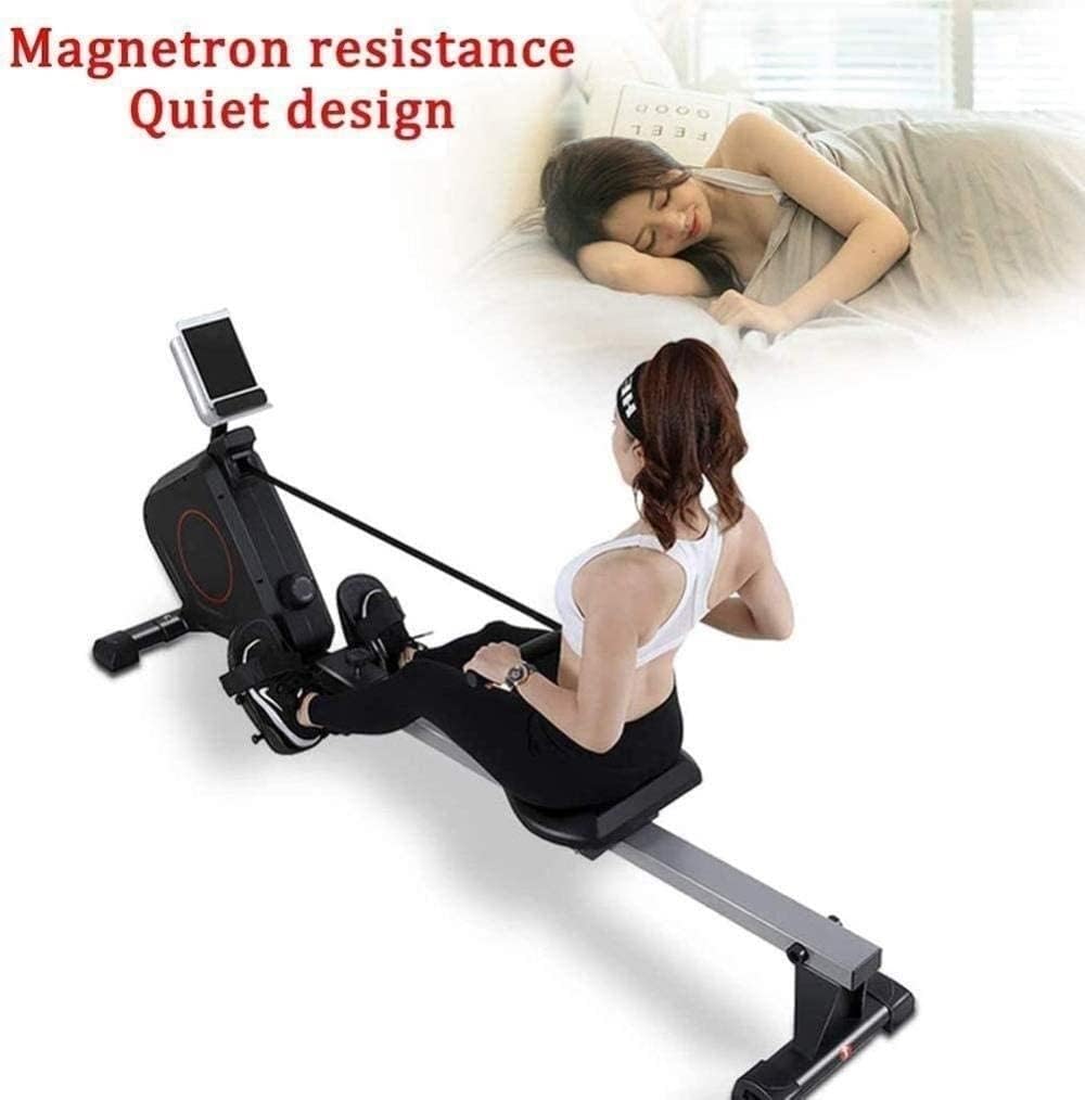 Foldable Rowing Machines Adjustable Resistance 265LB Weight Capacity/Comfortable Seat Cushion (Black)