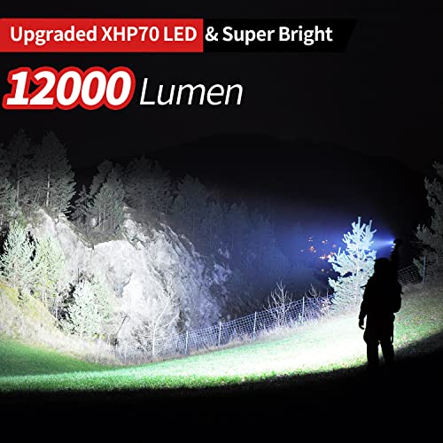 Yxqua 12000 Lumen Flashlight, Super Bright Usb Rechargeable Flash Light, Powerful Led Flashlight With High Lumen, 5 Modes For Emergency, Hiking, With Holster #TOP1