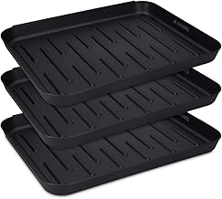 Greenfields Set of 3 Shoe Drip Trays - Multi-Purpose Boot Tray for Indoor & Outdoor Use | Protect Floors from Rain, Snow & Mud | Raised Edge, Durable Plastic | Black